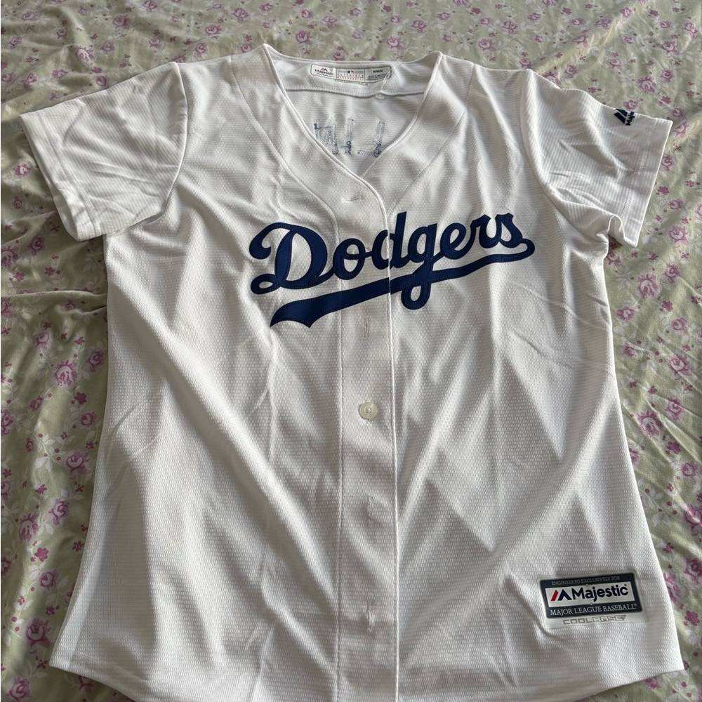 Majestic White Dodgers Baseball Jersey